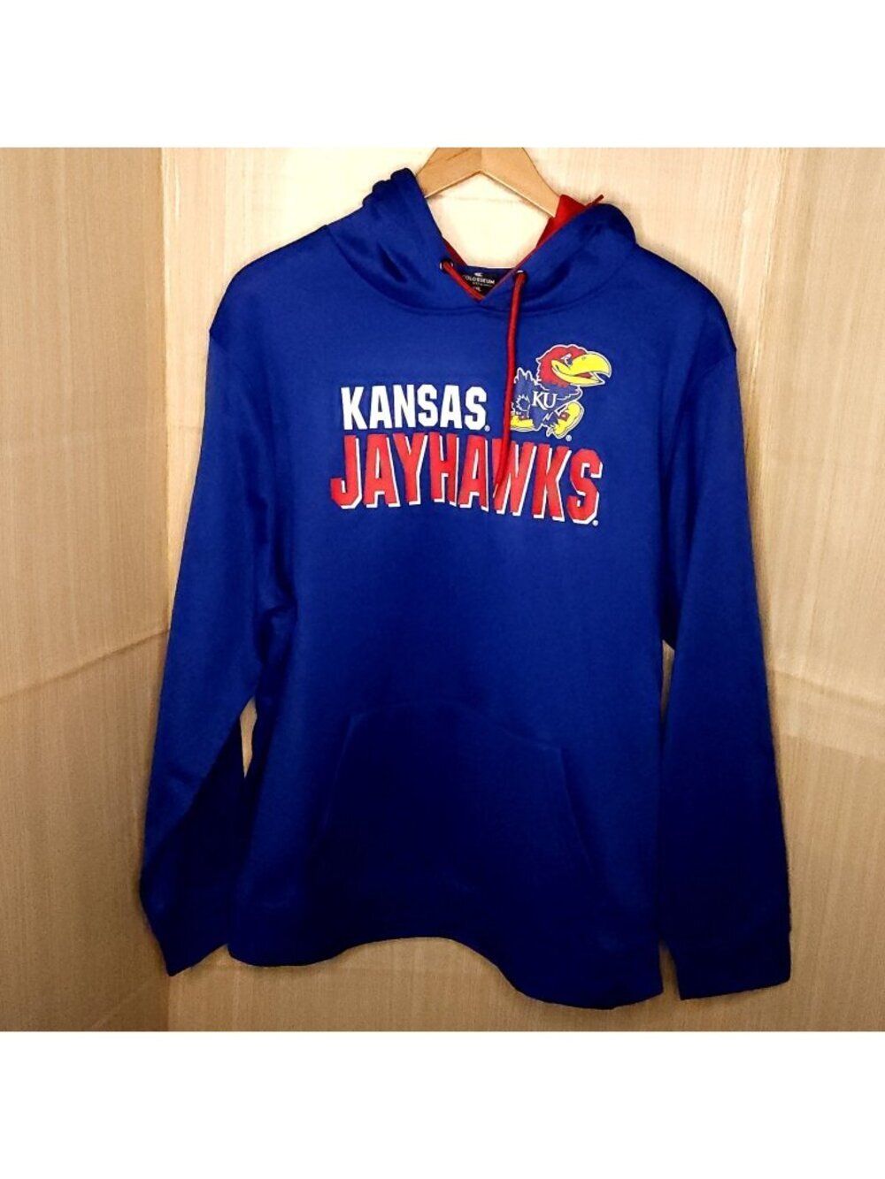 Colosseum New Mens University Of Kansas Blue Hooded Pullover Sweatshirt XXL